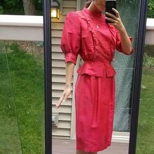 Vintage two piece custom made Thai silk dress